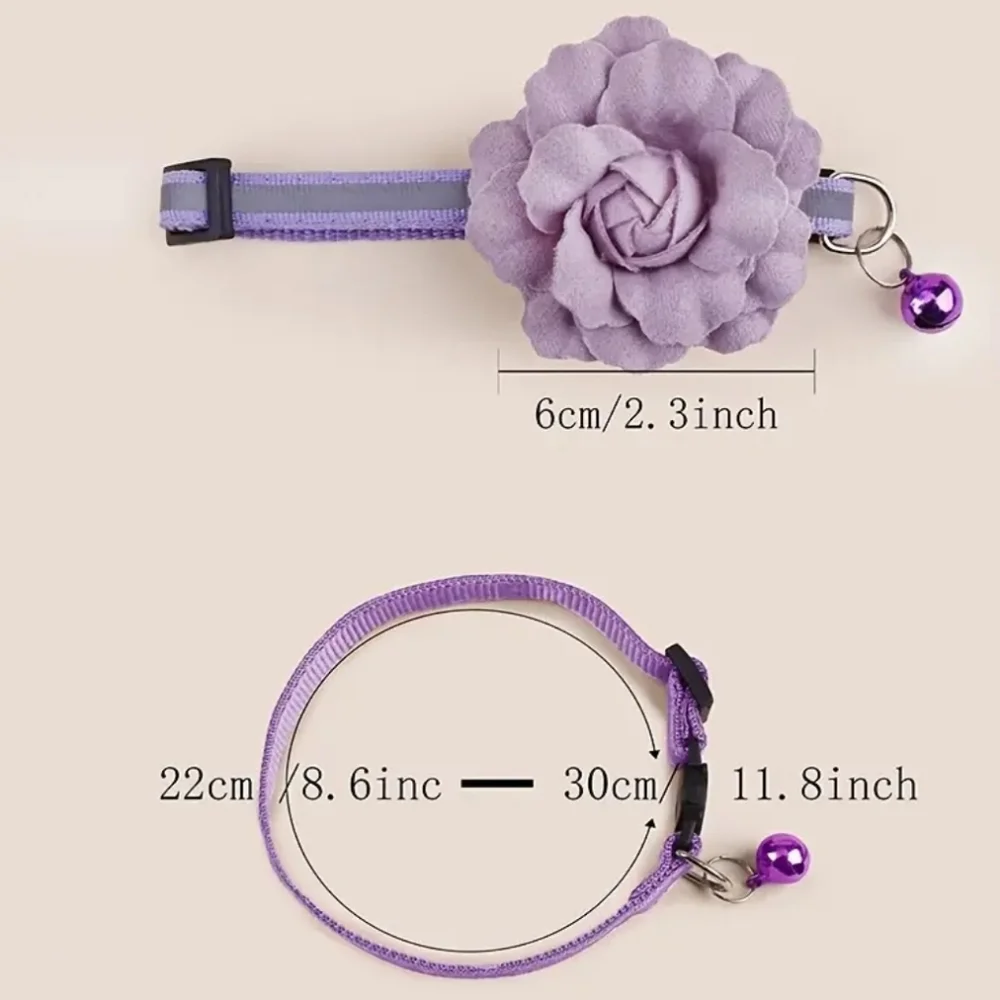 🎁GIFTED FREE IN BUNDLE ORDER🪻 Purple Flower Adjustable Break Away Safe Collar